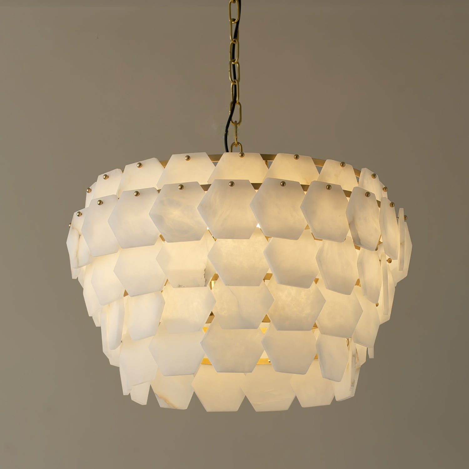 Evenaris Honeycomb Alabaster Chandelier-Neutral Decor