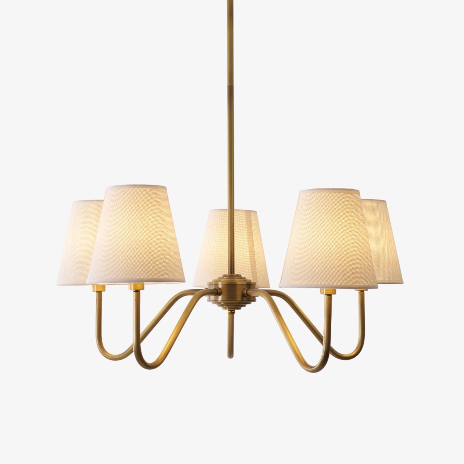 Viraean Vintage Industrial Brass Fabric Chandelier-Neutral Decor