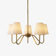 Viraean Vintage Industrial Brass Fabric Chandelier-Neutral Decor