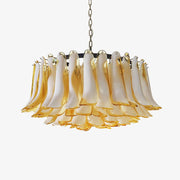 Equvel Chandelier Amber Murano Glass Petal Elegant-Neutral Decor