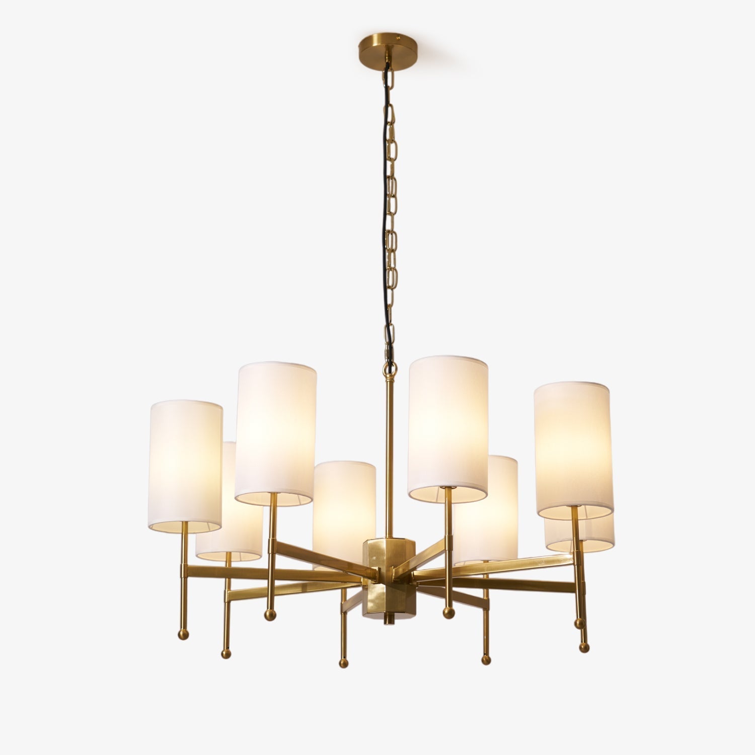 Ulcarisra Traditional Vintage Brass Fabric Chandelier-Neutral Decor