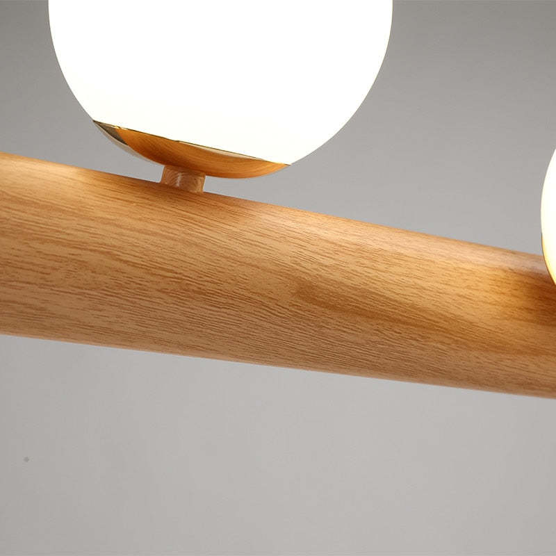 Valentina Glass Bubble Pendant Light Wood/Walnut - Neutral Decor