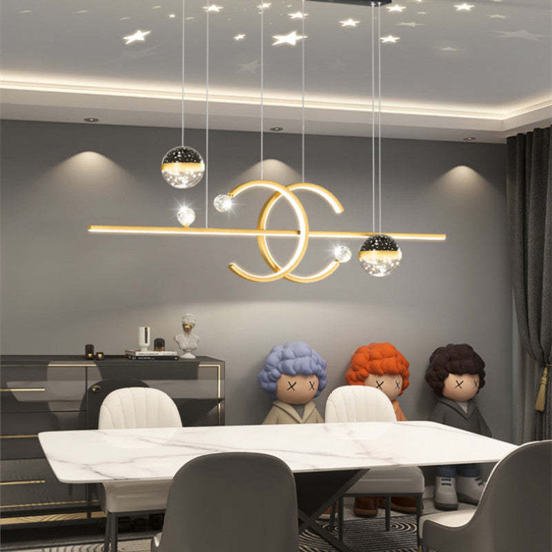 Arisha Pendant Light Double-C, Gold/Black Starry-sky - Neutral Decor