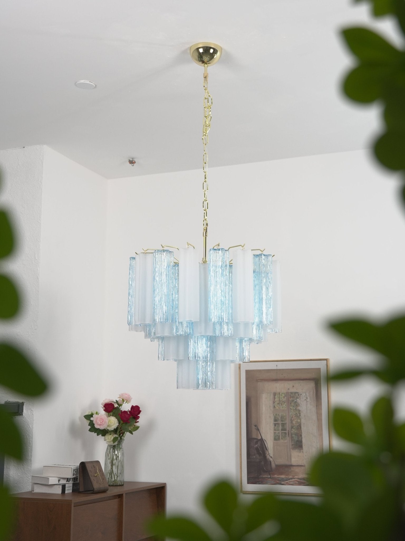 Bexy Glass Cascade Chandelier-Neutral Decor