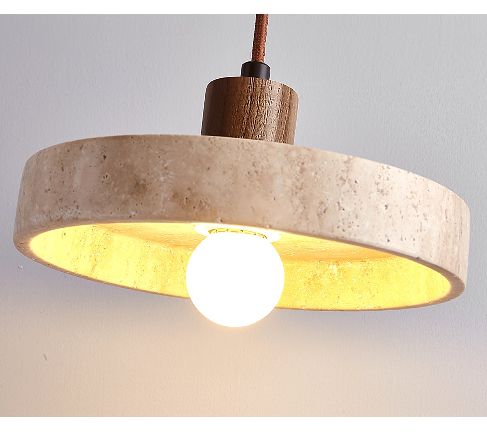 Evvynor Travertine Pendant Light-Neutral Decor