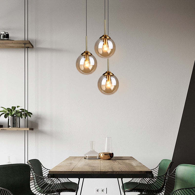 Valentina Designer Bubble Glass Pendant Light, Smoke/Clear/Amber - Neutral Decor