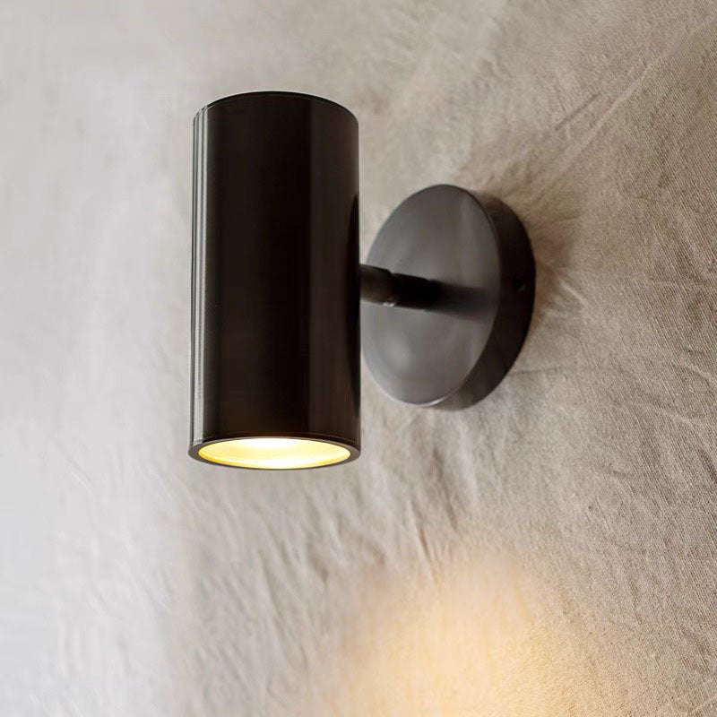 Aria Moden Spotlight cylindrical Metal Wall Lamp, Gold/Black - Neutral Decor
