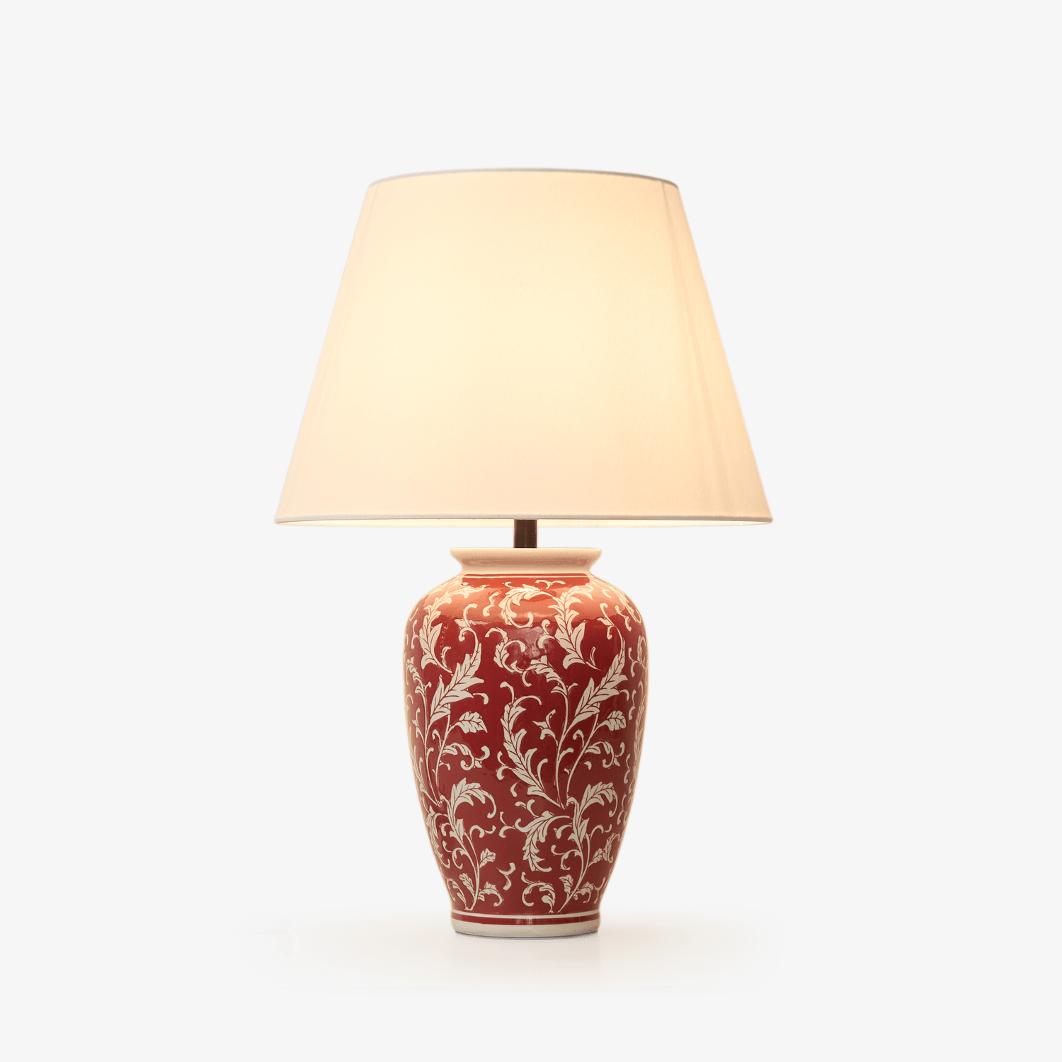 Scarlet Vine Ceramic Table Lamp-Neutral Decor