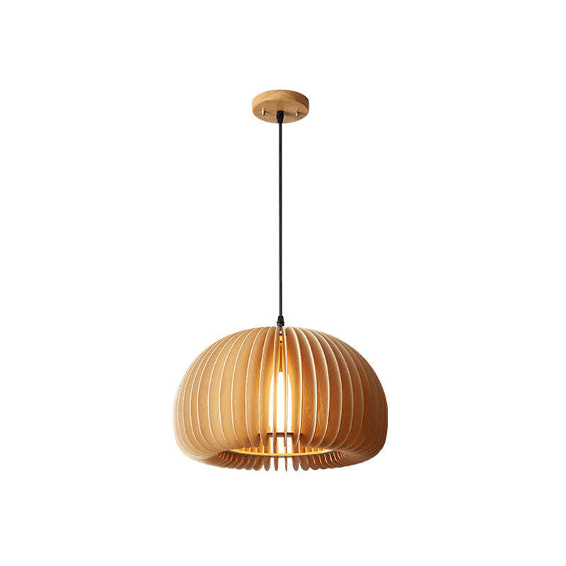 Muto Pumpkin Pendant Light, Wood - Neutral Decor