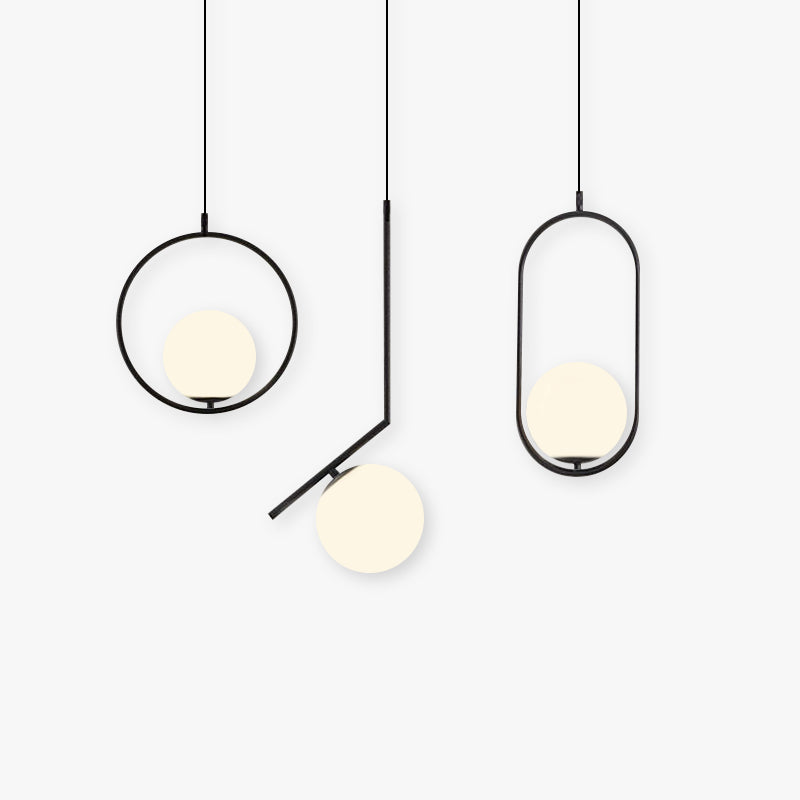 Arisha Modern Globe Metal/Glass Pendant Light, 3 Style - Neutral Decor