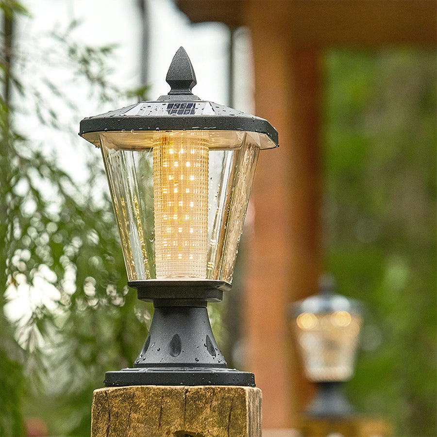 Paxton LED Solar Pyramid Outdoor Pillar Lights