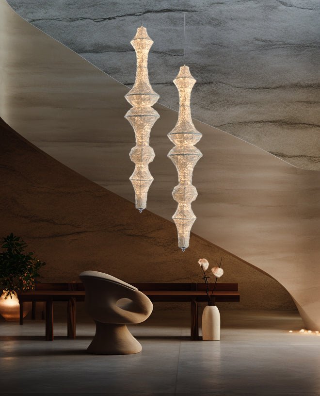 Vozoryra Textured Paper Pendant Light-Neutral Decor