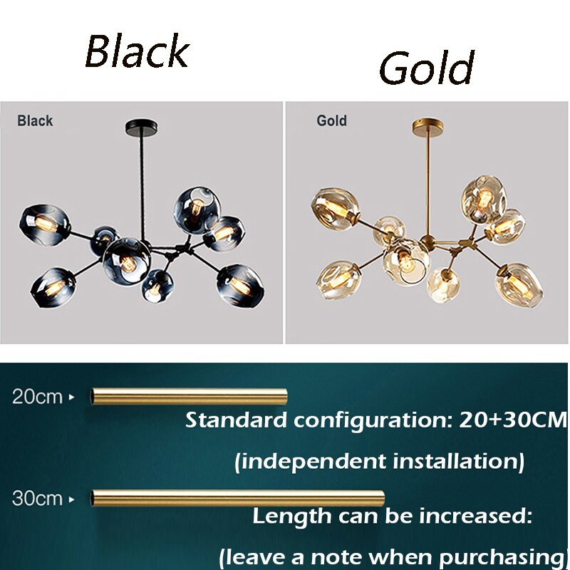 Valentina Modern Bubble Metal Pendant Light, Black/Gold - Neutral Decor
