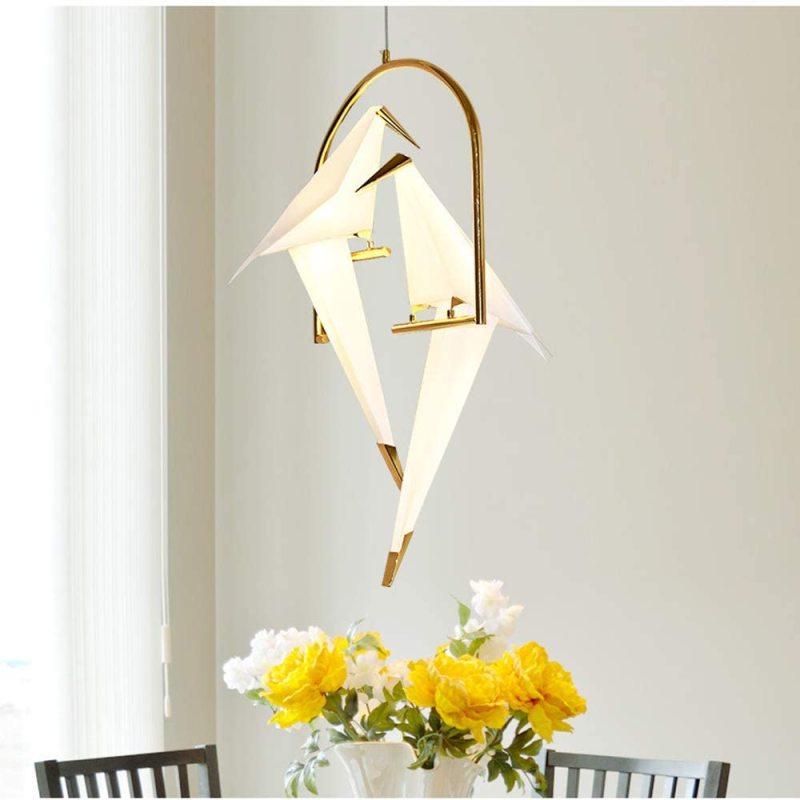 Arisha Modern Nordic Post Modern Bird Pendant Light, White/Clear - Neutral Decor