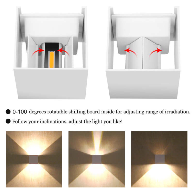 Nexu Modern Adjustable Square Outdoor Wall Lamp LED-Neutral Decor