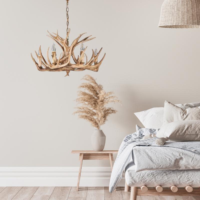Silva Retro Deer Antlers Candle light Horn Resin Chandelier - Neutral Decor