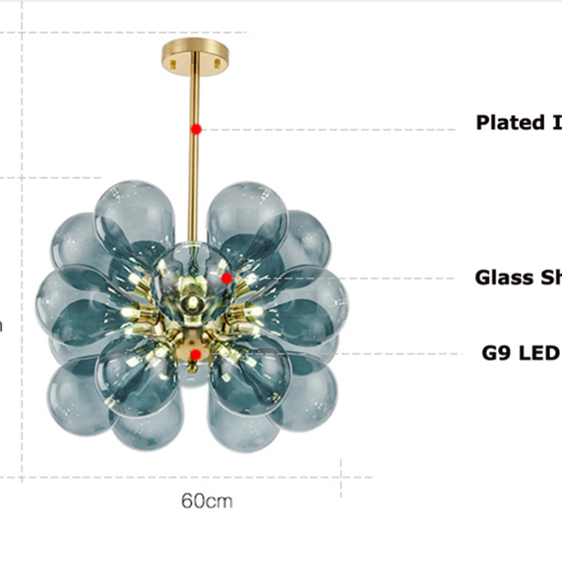 Valentina Chic Clustered Glass Bubble Pendant Light - Neutral Decor