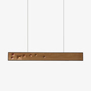Lustra Pendant Light Wood Gemstone Linear LED-Neutral Decor
