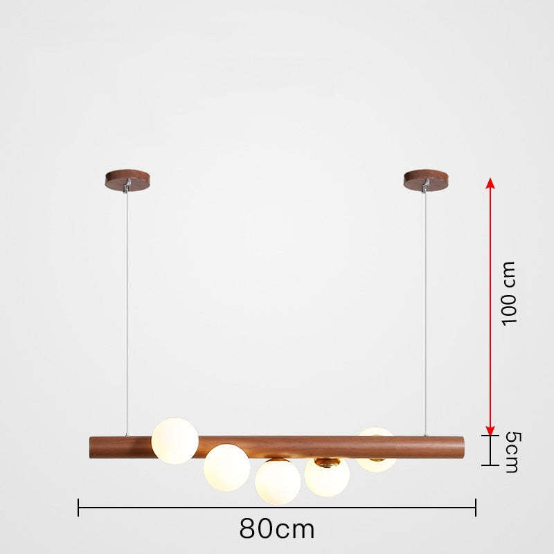 Valentina Glass Bubble Pendant Light Wood/Walnut - Neutral Decor