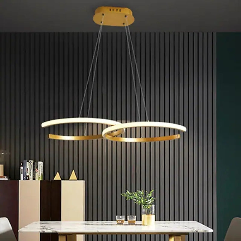 Arisha Modern Minimalist Pendant Light, Double-C - Neutral Decor