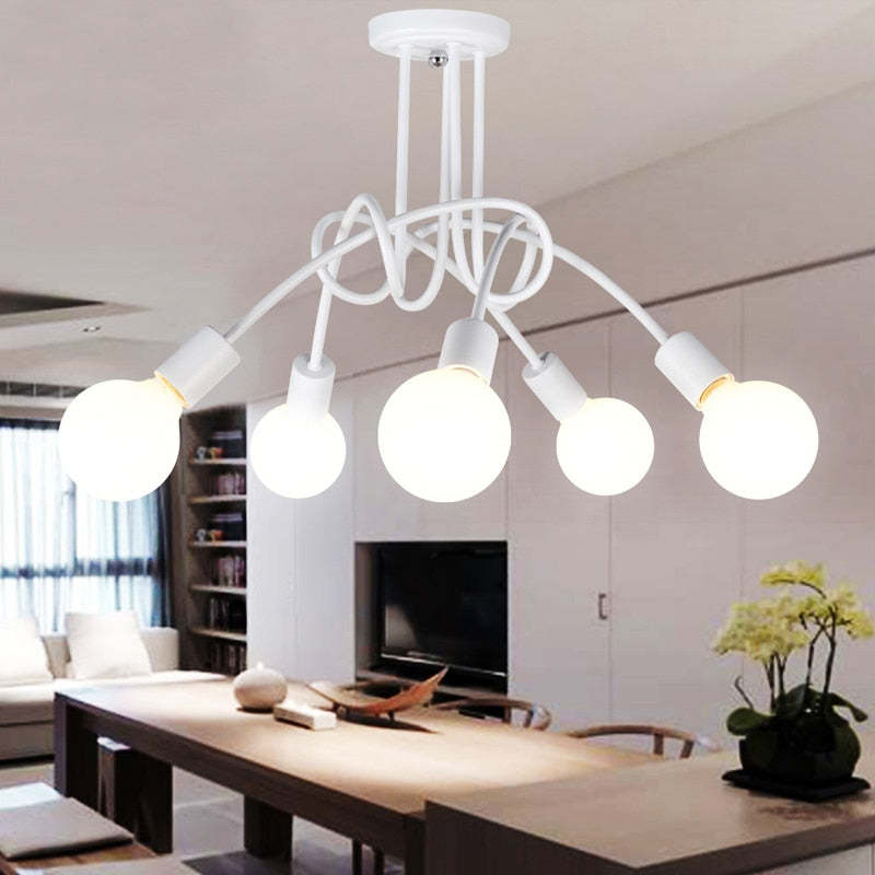 Arisha Modern Linear Curve Metal Ceiling Light, Dining Room/Living Room - Neutral Decor