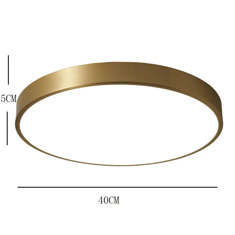 Arisha Nordic LED Gold Round Ceiling Light, Metal & Acrylic - Neutral Decor