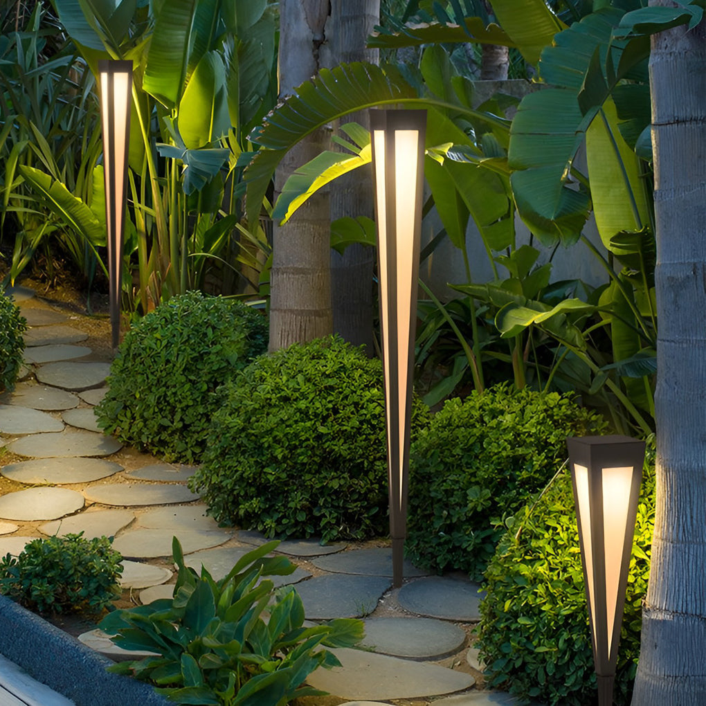Migh RGB Square Top Conical Outdoor Lawn Light
