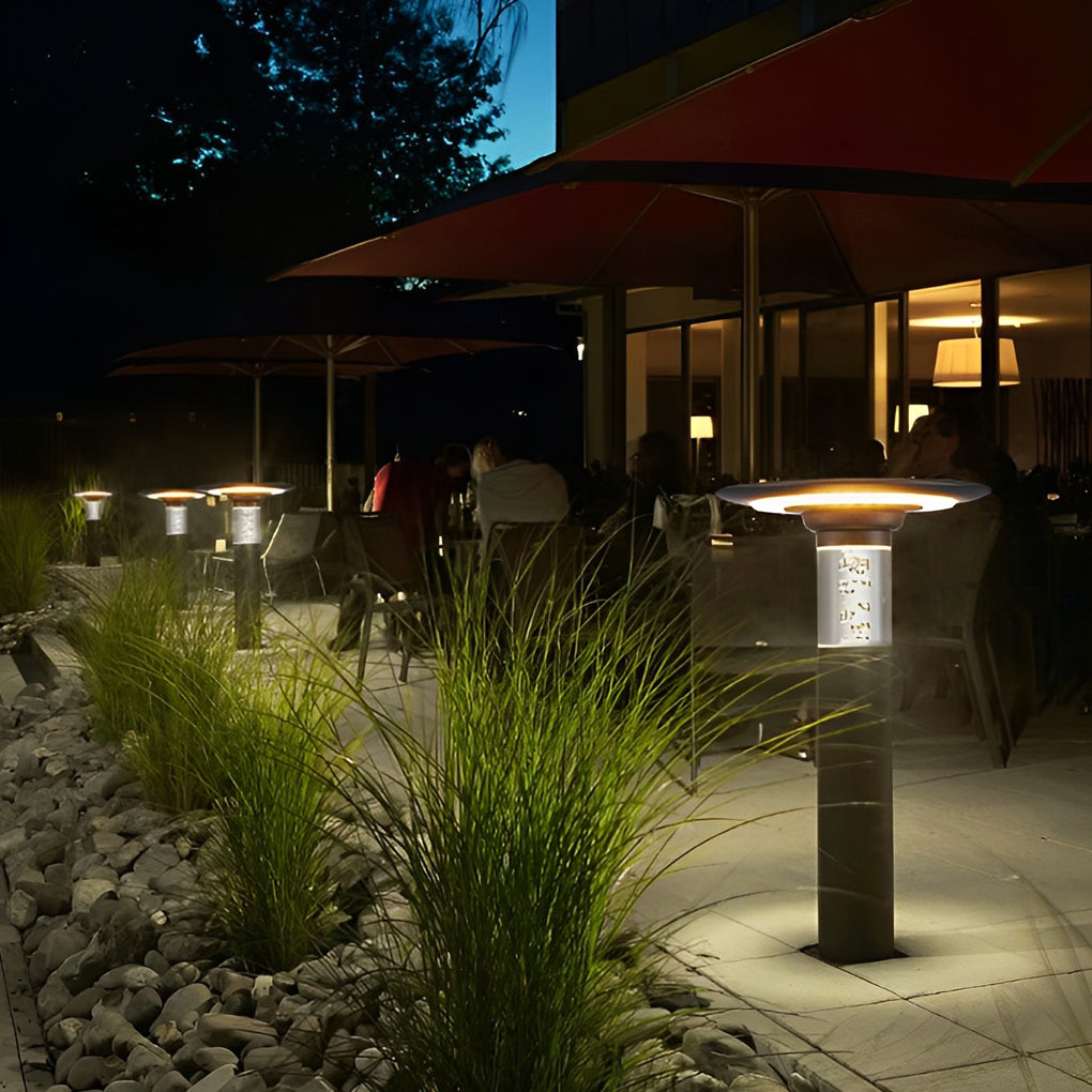 Nancy Solar Round Top Disk Down Path Lighting