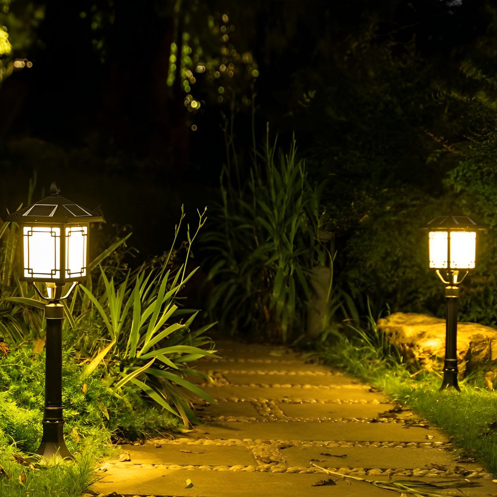 Leahn Ancient House Style LED Outdoor Post Lamp