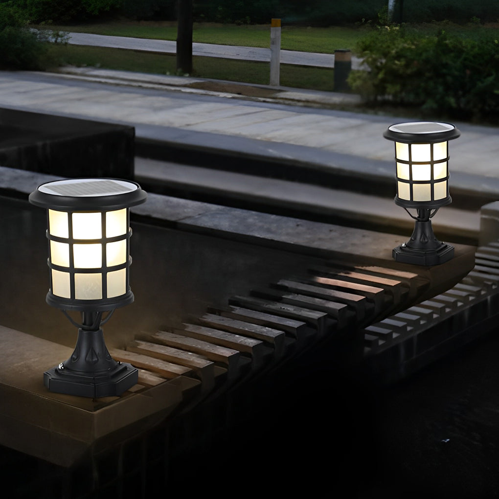 Stacy Round Cage LED Modern Outdoor Fence Post Lights