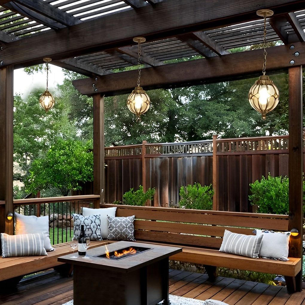 Dominic Ball American Glass Outdoor Chandelier Light