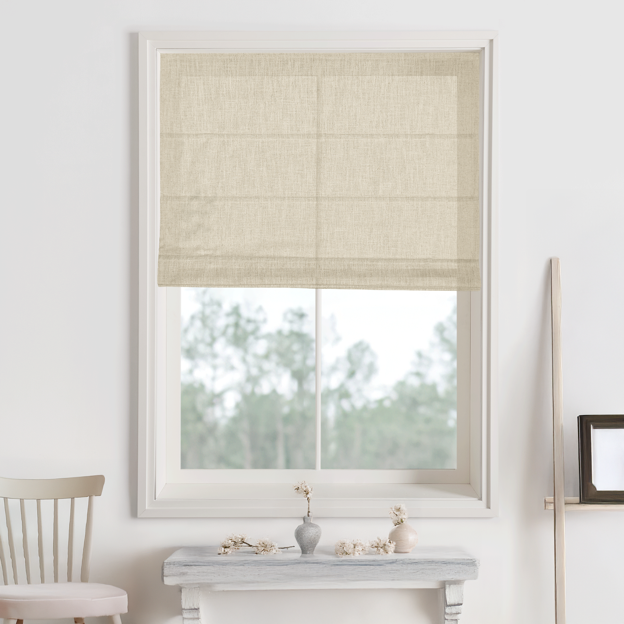 Bella Cotton Roman Shades & Blinds-Neutral Decor
