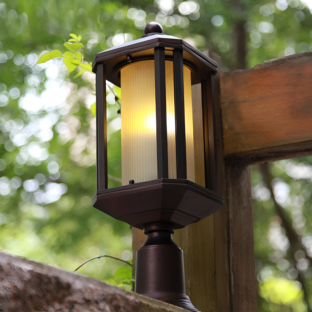 Ophelia Retro Rose Gold American Outdoor Pillar Lamp
