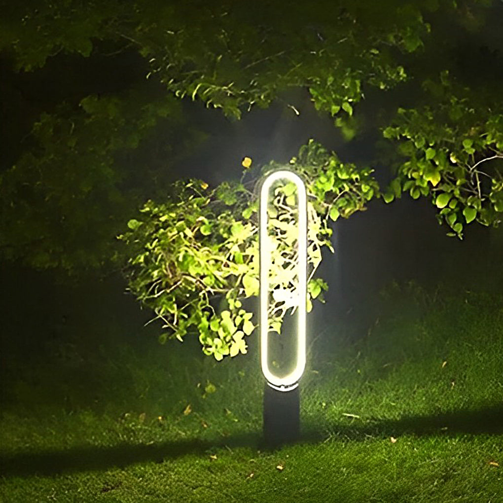 Modern Long Linear LED Solar Pathway Lights in Black , Waterproof