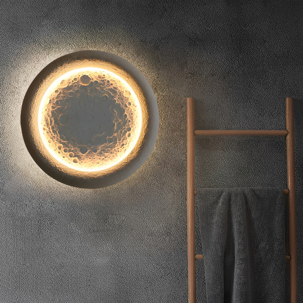 Darlne Moon Craters Design LED Concrete Outdoor Wall Lamp