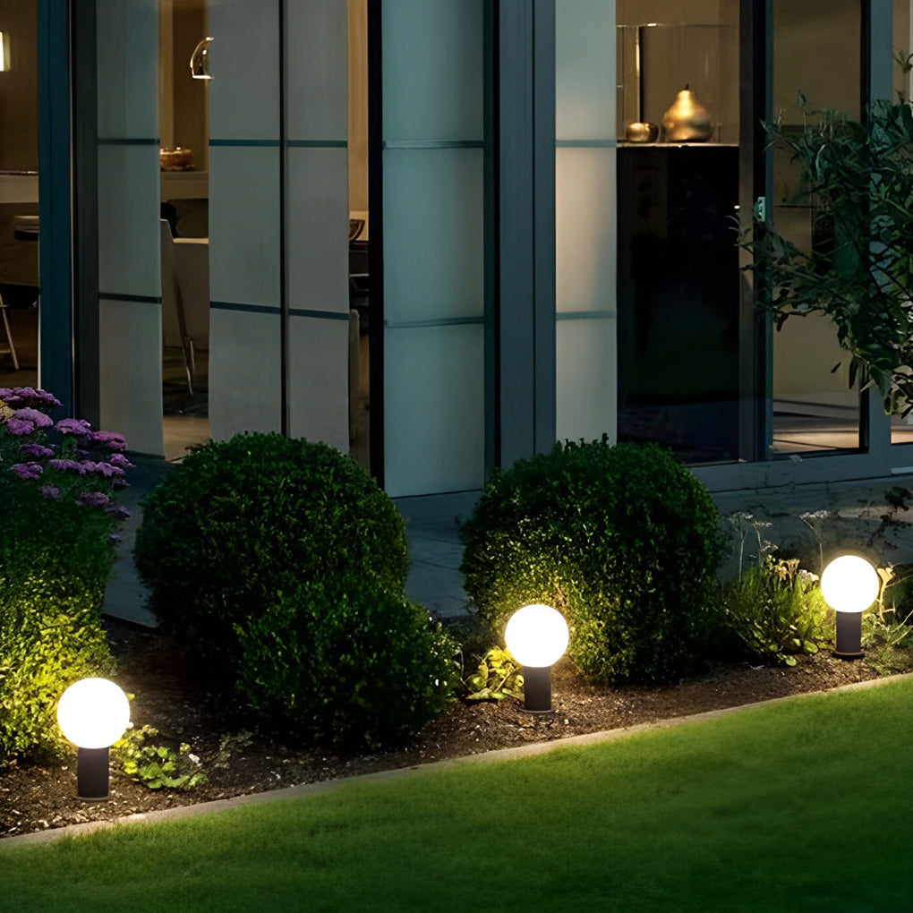 Miclle Elegant Round Ball LED Steel Outdoor Pathway Light