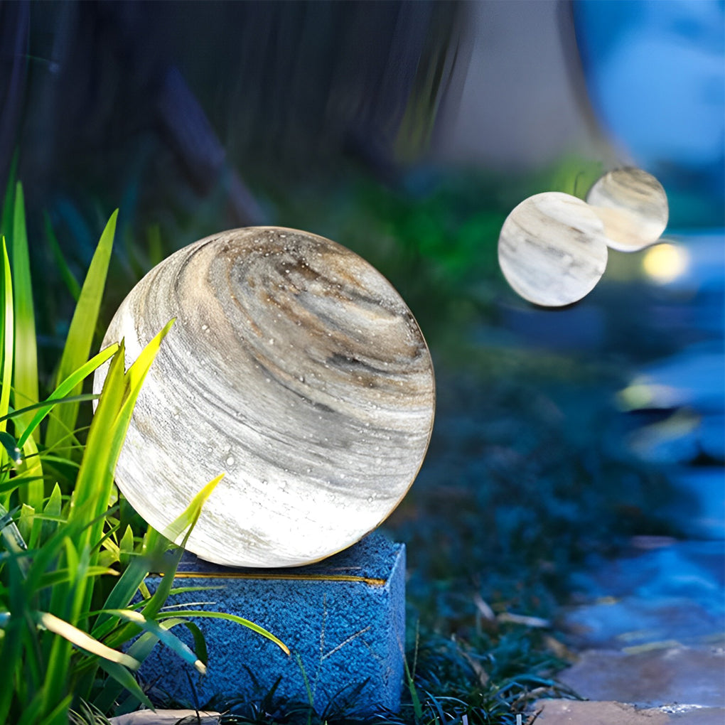 Martina Round Planets Design Glass Outdoor Fence Post Lights