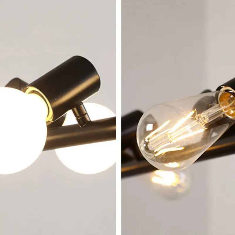 Epoch Vintage LED Chandelier Black Metal Dining/Living Room/Bar - Neutral Decor