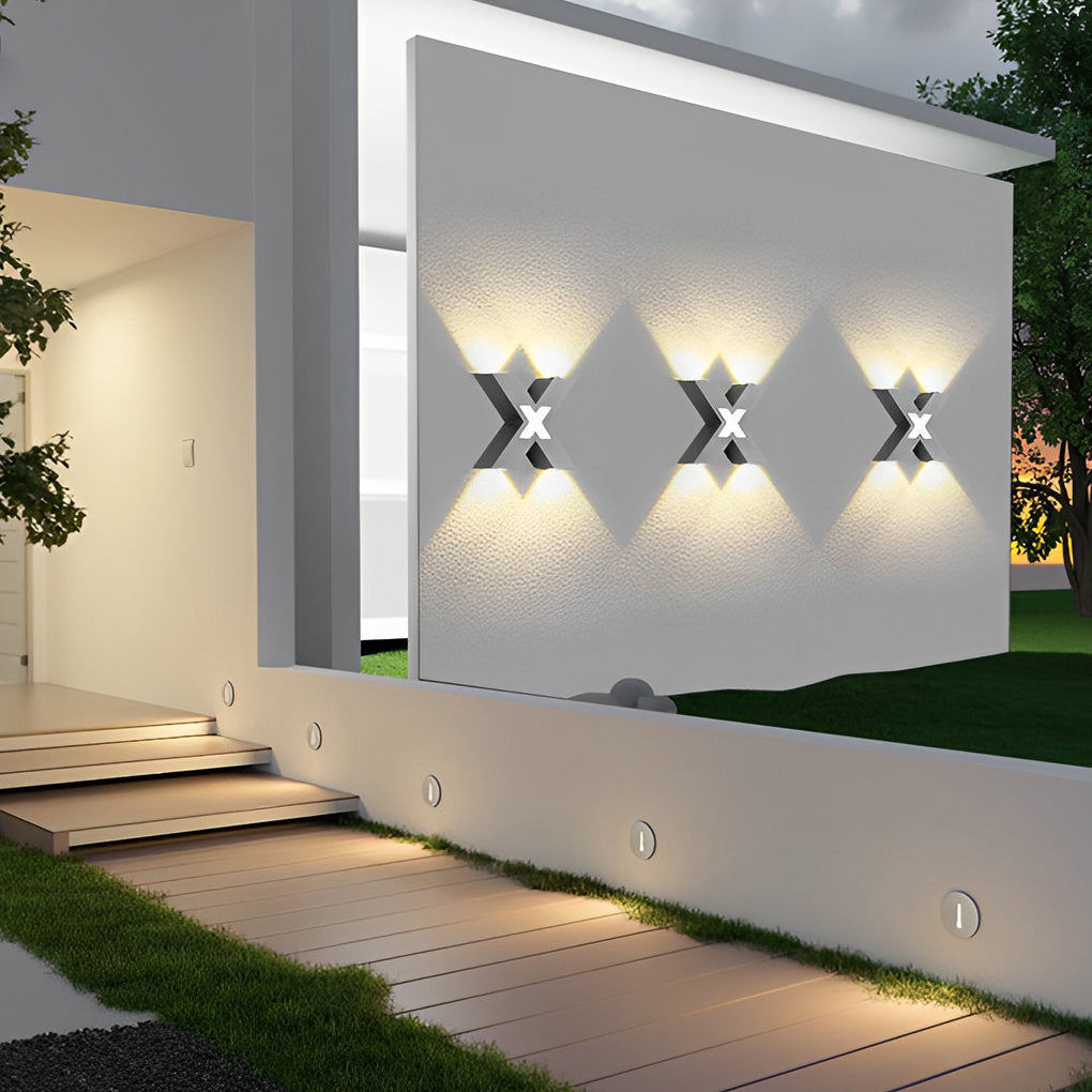Fedora X Shape Creative LED Modern Outdoor Wall Lamp