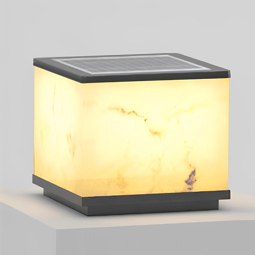 Scott LED Modern Marble Outdoor Fence Post Lights