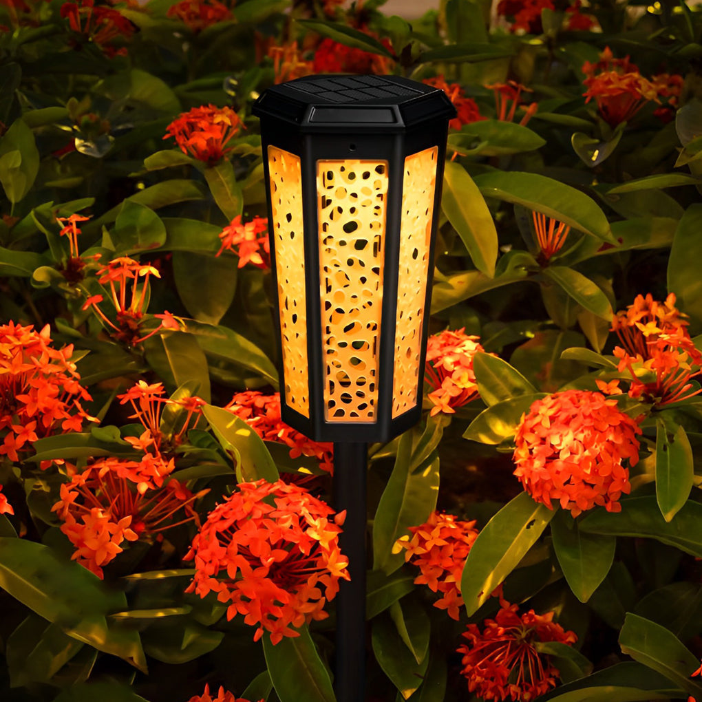 Iagin Hexagon Hollow Landscape ABS Outdoor Light