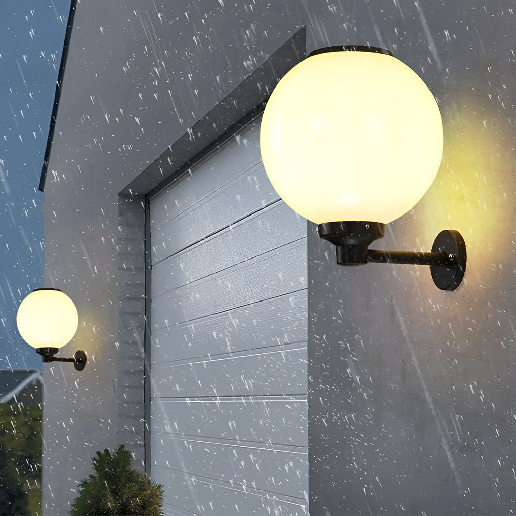 Silver Round LED Modern Outdoor Wall Lamp