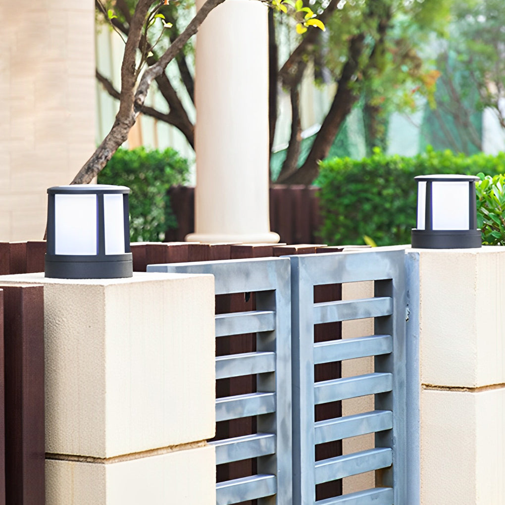 Sapphire Cylindrical LED Outdoor Fence Post Lights