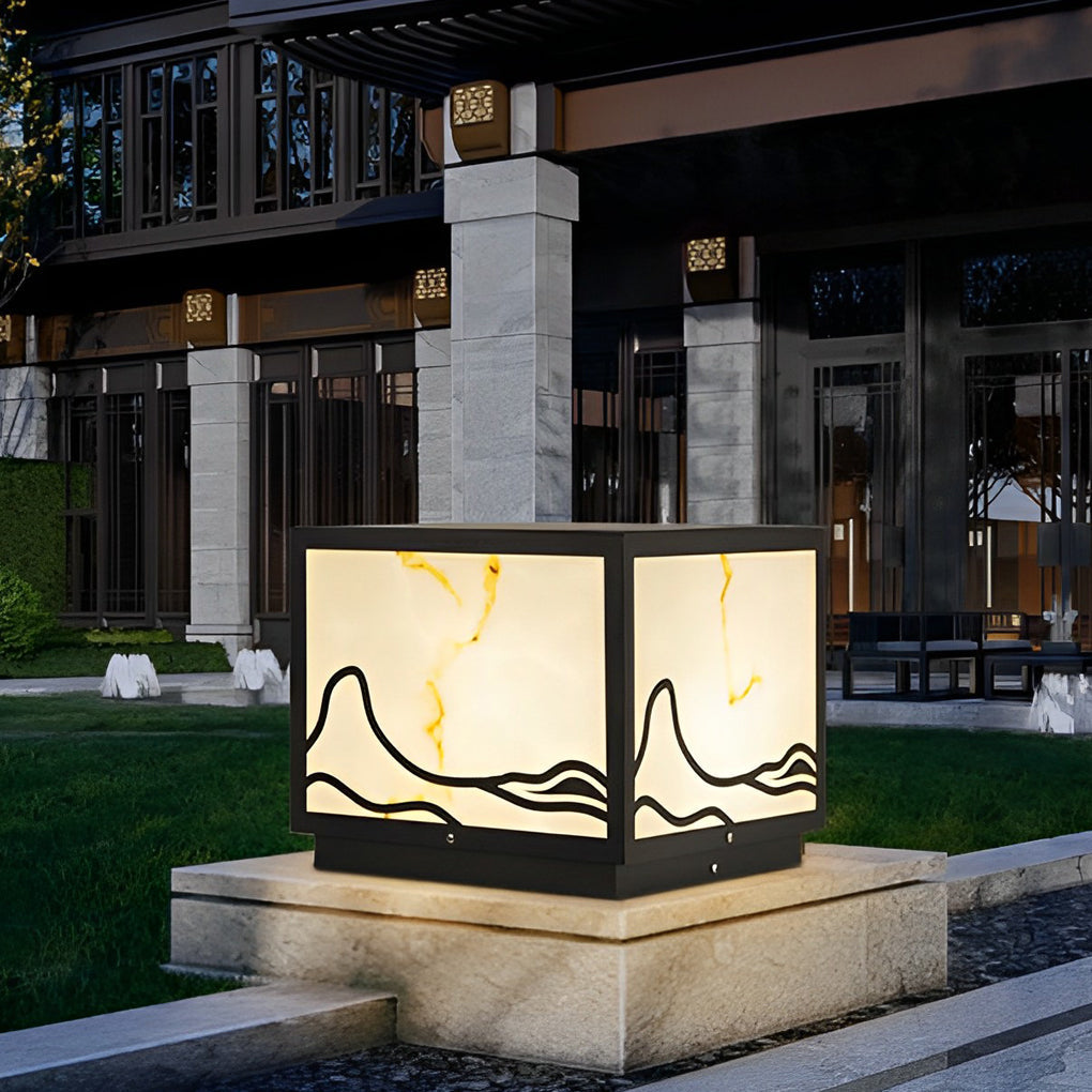 Holly Mountain Scenery Intelligent Post Caps Lights