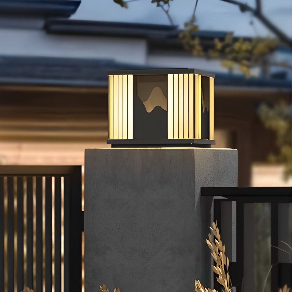 Gaiety LED Scenery Modern Steel Outdoor Post Caps Lights