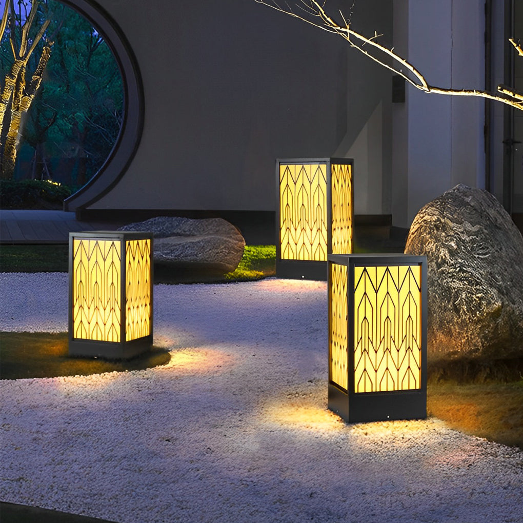 Beky Vintage LED Landscape Marble Outdoor Bollard Lights