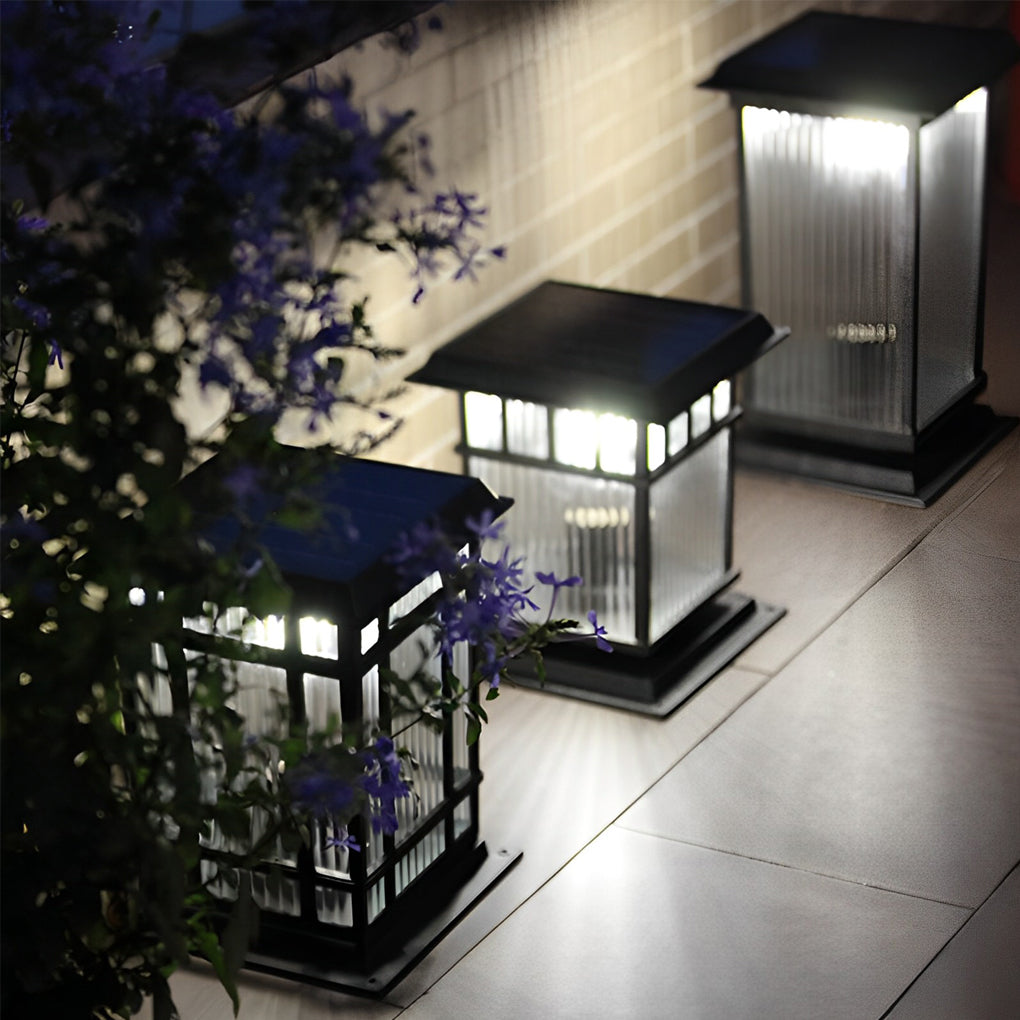 Rhett Retro Matte Modern Fence Glass Outdoor Post Lights
