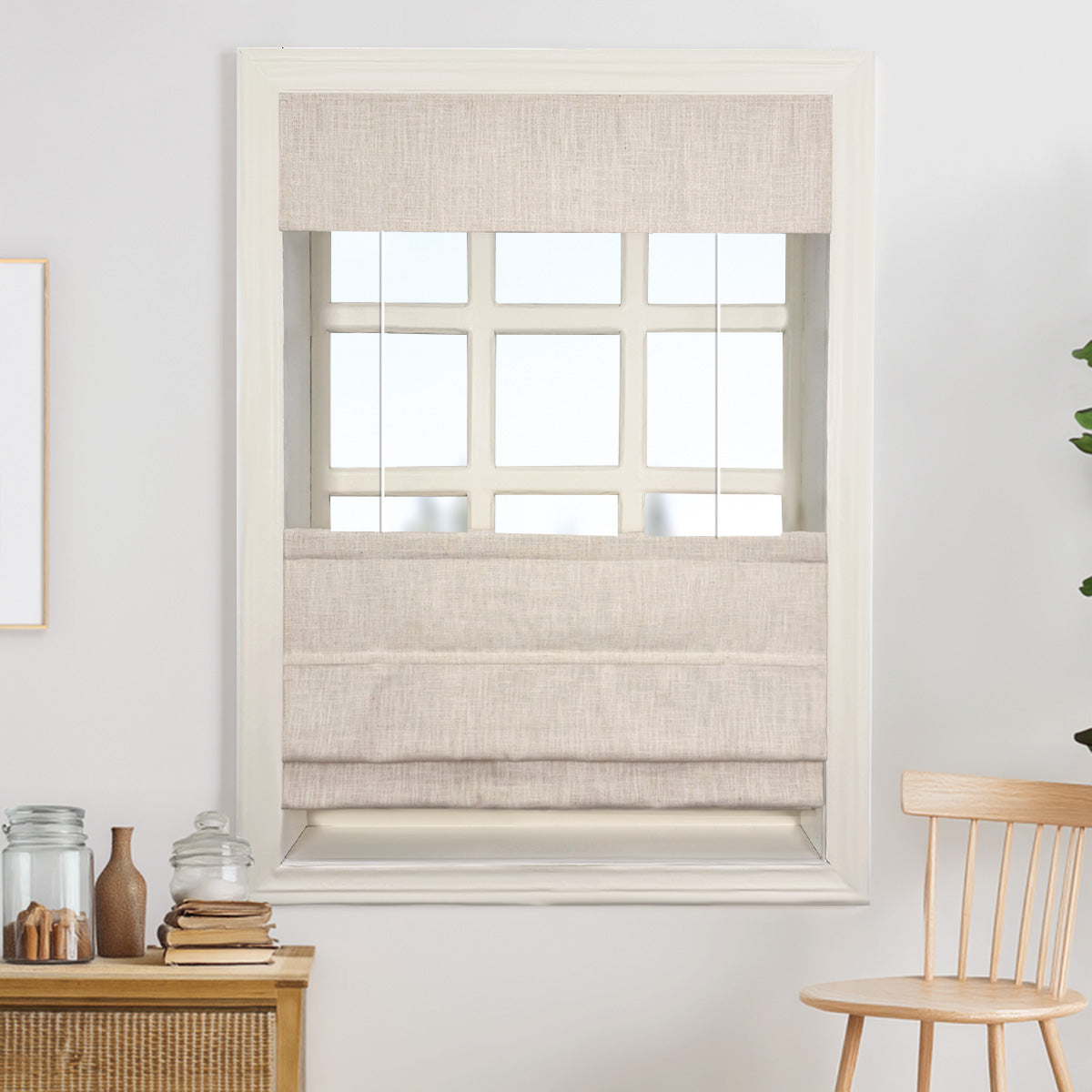 Lily Linen Top Down Bottom Up Roman Shades & Blinds | Lily-D-Neutral Decor