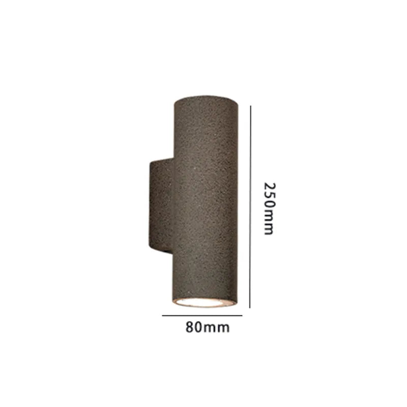 Ray Minimalist Cylindrical Double-headed Cement Outdoor Wall Lamp, Black/White - Neutral Decor