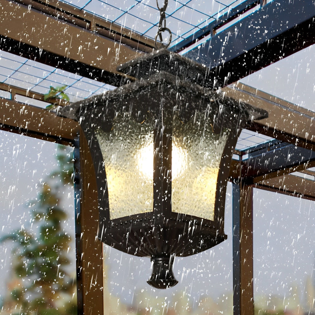 Leroy Retro Water Drops Glass European Outdoor Chandelier